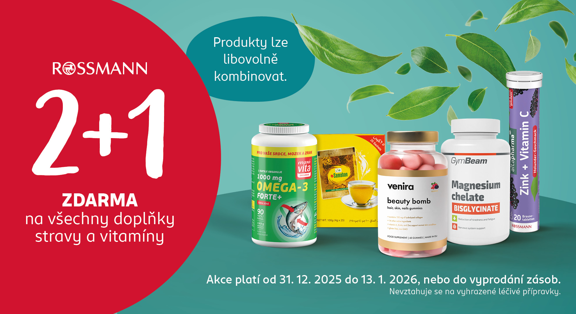 2 + 1 ZDARMA na doplňky stravy a vitamíny