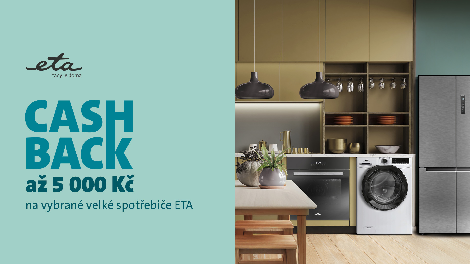 Na vybrané velké spotřebiče ETA až 5 000 Kč zpět