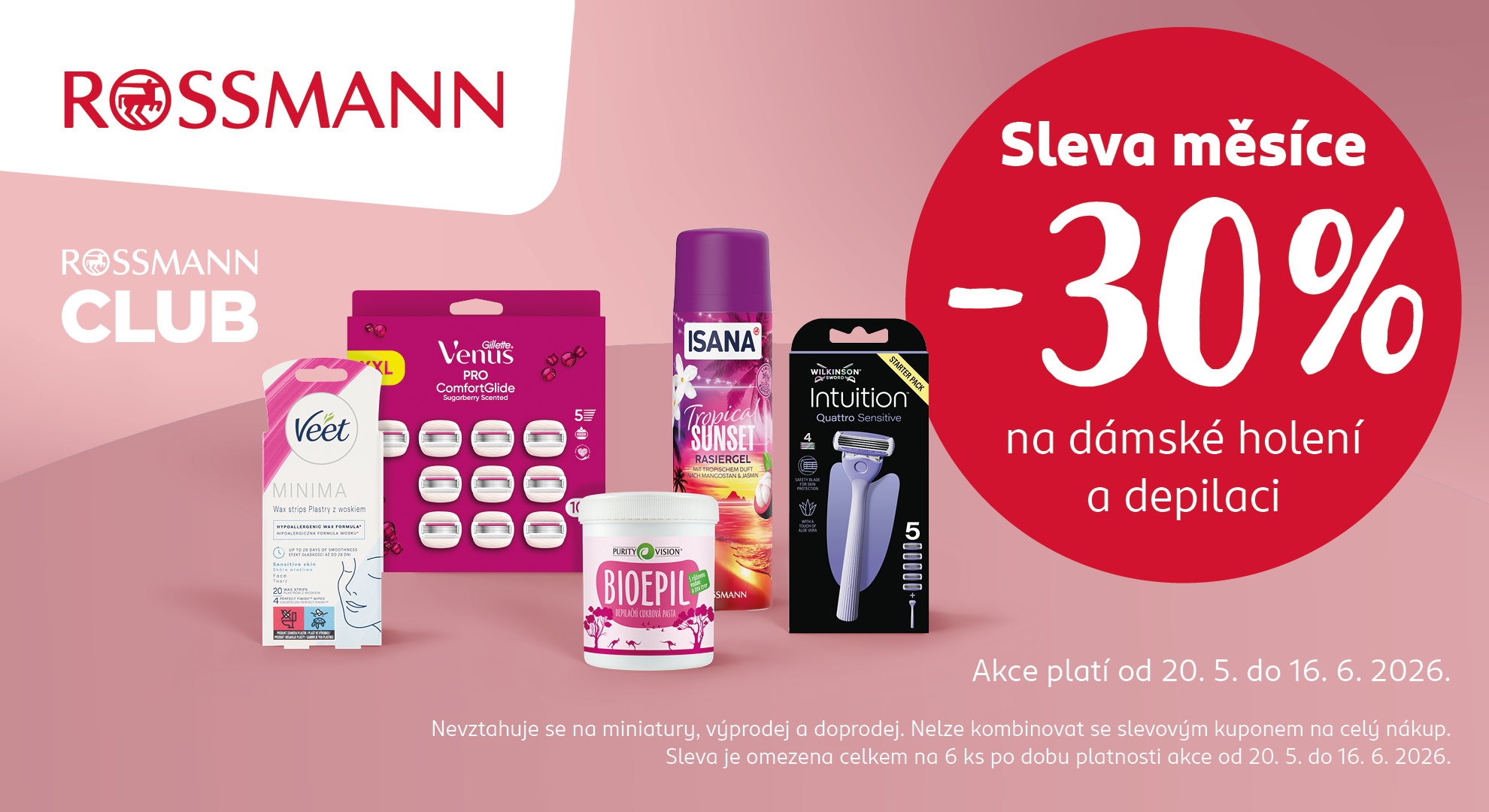 -30 % na dámské holení a depilaci