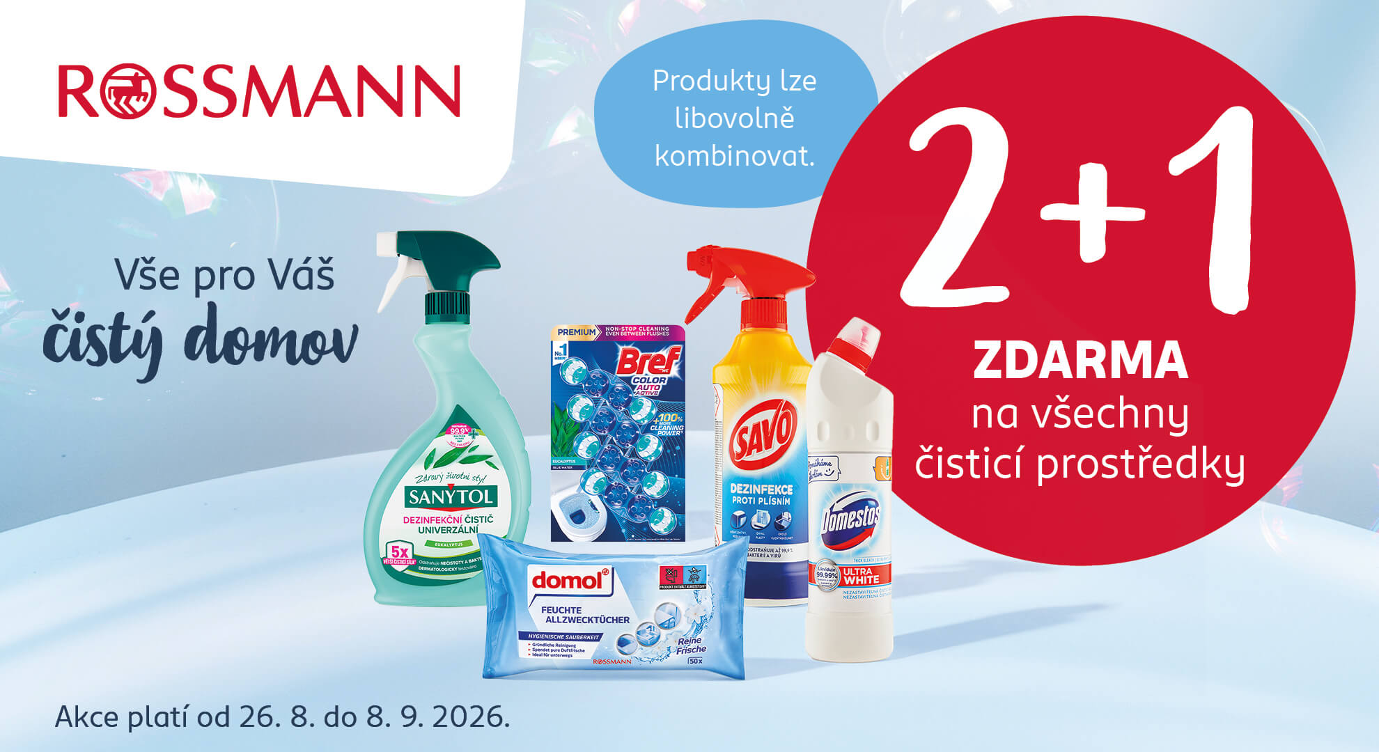 2 + 1 ZDARMA na čistící prostředky