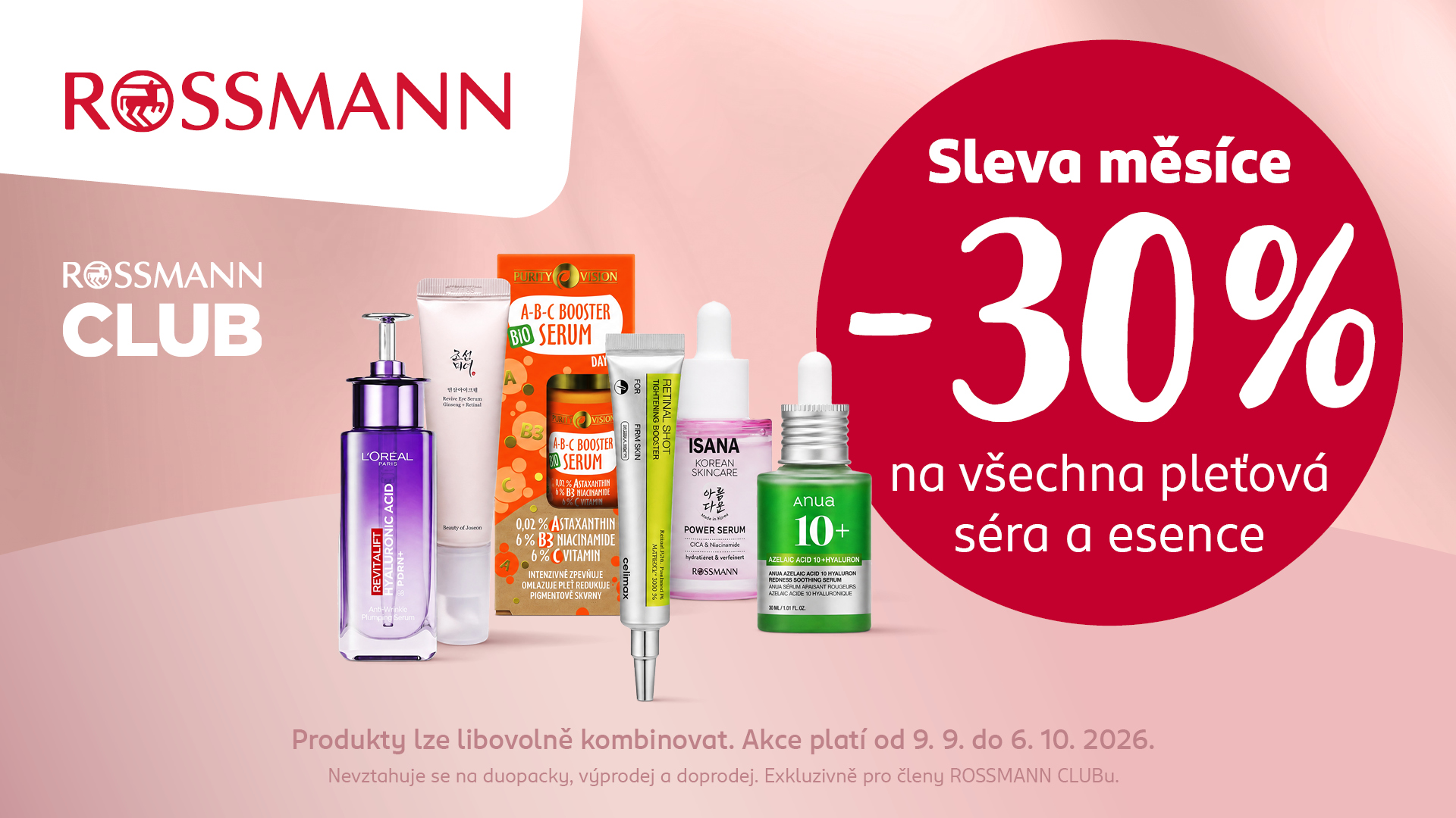 -30 % na pleťová séra a esence