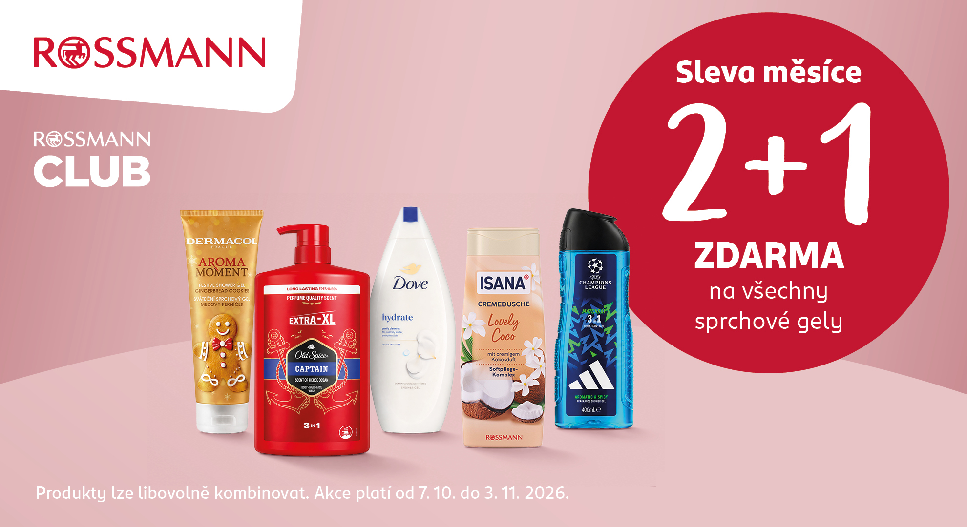 2 + 1 ZDARMA na sprchové gely